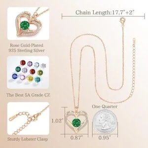 Heart Birthstone Necklace
